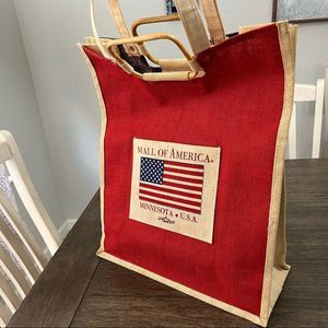 Mall of America Tote Bag MALL OF AMERICA Vintage JUTE WOVEN SHOPPING BAG